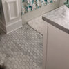 Long Hexagon Carrara Marble Hive Picket Mosaic Tile Polished Venato, 1 sheet