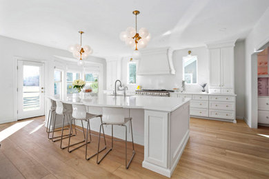 Beautiful White Kitchen with Purple Butlers Pantry