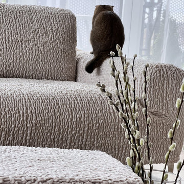 Ivory Sofa Slipcover | Microfibra Collection | Mamma Mia Covers