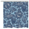 Blue Jean Floral Shower Curtain