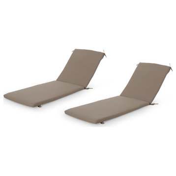 Mavis Outdoor Fabric Lounge Cushion, Set of 2, Khaki
