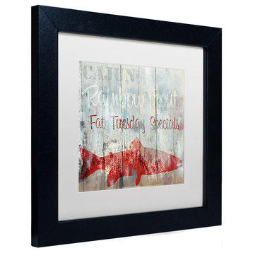 Color Bakery 'New Orleans Seafood III' Art, Black Frame, White Matte, 11"x11"