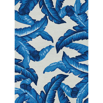 Couristan Covington Palm Leaves Blue Rug 8'x11'