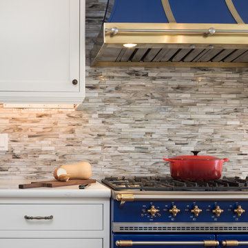 Beautiful White & Bold Blue Kitchen