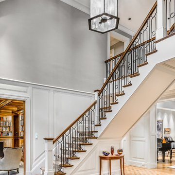 Foyer Stairway - Needham Custom Home - 01