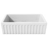 LaToscana Reversible, Fluted/Smooth Fireclay Sink, White, 33"