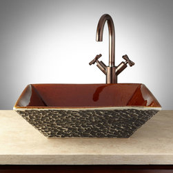 BORAWLI HAND-GLAZED POTTERY VESSEL SINK - CHARCOAL GRAY - Bathroom Sinks