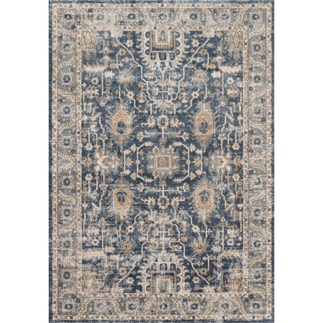 Teagan TEA-03 Area Rug by Loloi II, Denim / Pebble, 7'-11" X 10'-6"