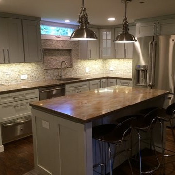 Rye Brook- Unfinished basement to full kitchen with island