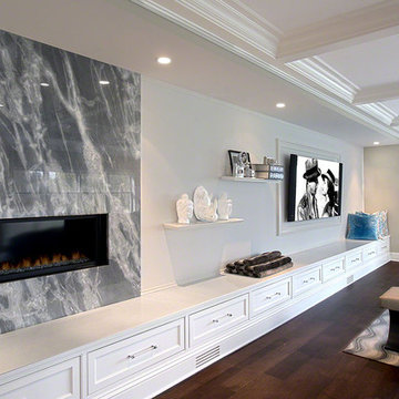 Blue Calcutta Marble Fireplace