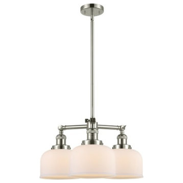 Innovations Lighting 207 Large Bell Large Bell 3 Light 22"W - Polished Nickel /