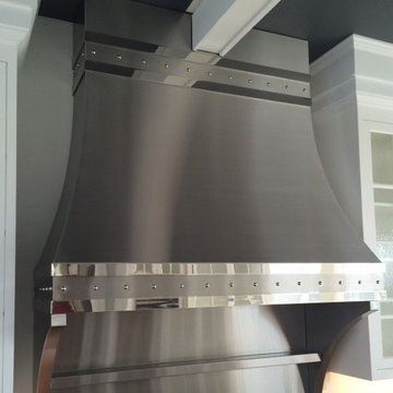 Stainless hood polished trim with river detail