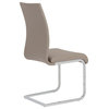 Eurostyle Epifania Side Chair in Taupe and Chrome, Set of 4