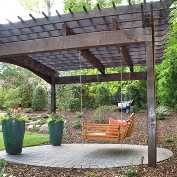 Cedar pergola and daybed swing.