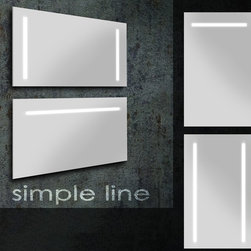 Simple Line LED Lighted Mirror - Bathroom Mirrors
