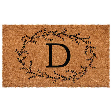 Calloway Mills Rustic Leaf Vine Monogrammed Doormat, 36"x72", Letter D