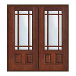 Prehung French Double Door 80 Fiberglass Marginal 9 Lite Marginal - Patio Doors