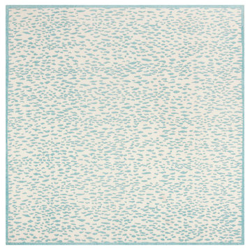 Safavieh Marbella Collection MRB657 Rug, Ivory/Turquoise, 6' Square