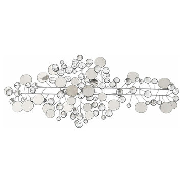 Modernist Abstract Floating Diamonds and Mirror Wall Art