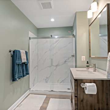 Stunning Falls Church Basement Transformation Showcases Generous Family Room