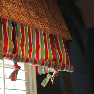 Tiki Hut Valance with roll-up shade