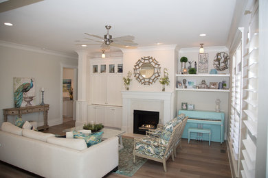 Beach style family room in Other.
