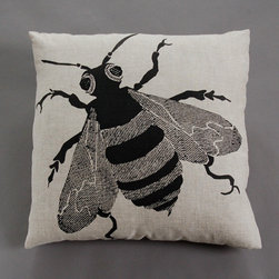 Black Bee Pillow - Decorative Pillows