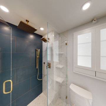 Modern bathroom blue tiles