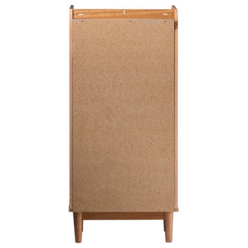 5-Drawer Solid Wood Tall Bedroom Chest Dresser - Caramel
