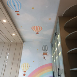 Rainbow & Hot Air Balloons wallpaper for children room in gurgaon - Products
