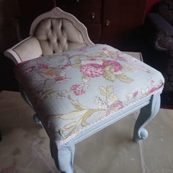 SOLD-Petite antique footstool...&pound;45.00 - Furniture
