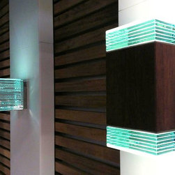 Eco Dark Stain Beacon Pillar LED Wall Light - Wall Lights