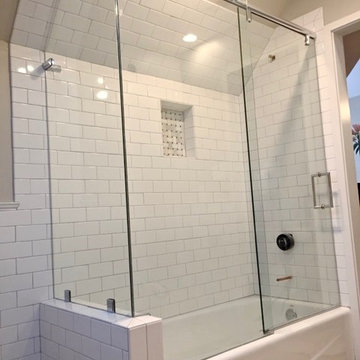 Frameless shower glass-Angled walls and ceilings
