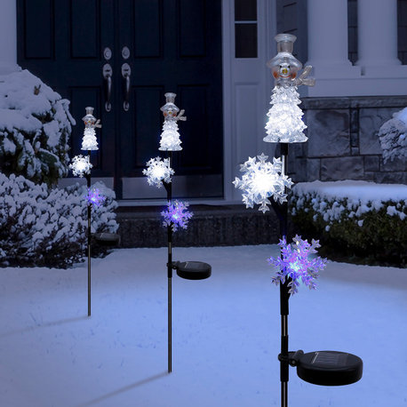 Snowman and Snowflakes Christmas Stake Holiday Décor, Multicolor