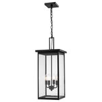 Millennium Lighting - Barkeley Collection 4-Light 27" Tall Outdoor Hanging Pendant, Powder Coat Black - An elegant lighting solution for any outdoor space or entryway, The Barkeley Collection infuses classic design with clean, contemporary lines. Available as either graceful wall mounted sconces or exquisite pendant lighting and finished in powder coated black or powder coated bronze, the overall effect creates instant curb appeal for the exterior of any home.