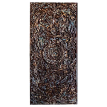 Consigned Shabby Chic Carved Doors, Floral Carved Door, Indo French Door Design