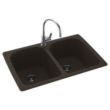 Swan 33x22x10 Solid Surface Kitchen Sink, 1-Hole, Canyon