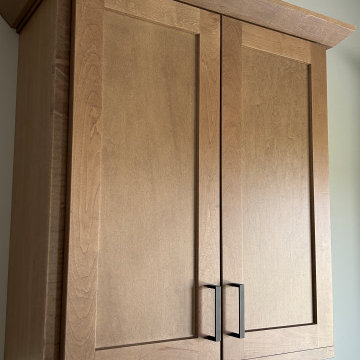 Shoji White and Rustic Beech Almond Kitchen Design