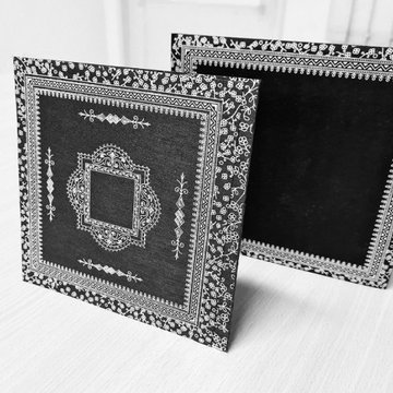 Designer Black Wooly Glitter Wedding Invitation Cards