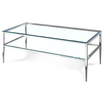 Bowery Hill Metal Coffee Table in Chrome