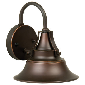 Union 1 Light Outdoor Wall Light, Oiled Bronze Gilded, 8"
