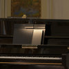 22" LED Grand Piano Lamp, Black and Brass, With Brass Accents