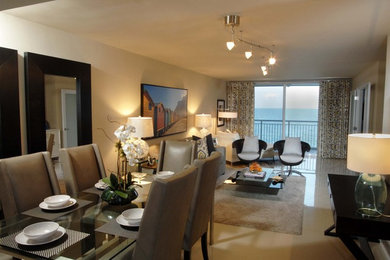Living room - contemporary living room idea in Miami