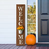 42" Wooden WELCOME Porch Sign With Metal Planter, Natural