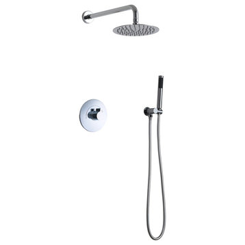 Lenox 2-Way Shower Set, Round Chromed Brass Shower Head