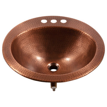 Bell 19" Drop-In Bathroom Sink in Copper