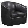 Coaster Turner Faux Leather Upholstery Sloped Arm Accent Swivel Chair Dark Brown