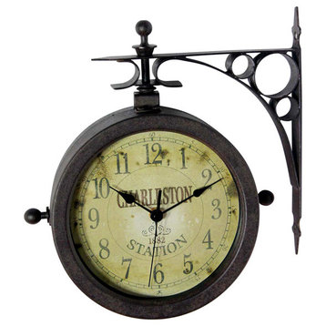 The Charleston Double-Sided Indoor/Outdoor Wall Clock/Thermometer