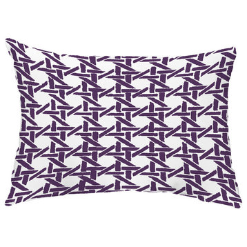 Rattan Abstract 14"x20" Abstract Decorative Outdoor Pillow, Purple