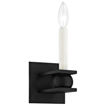 Sutton 1-Light Wall Sconce, Textured Black Finish